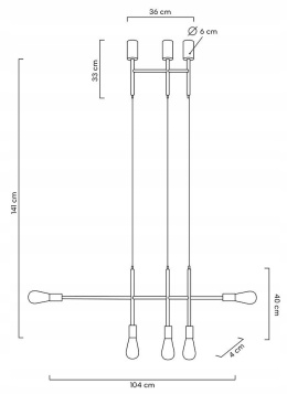 LAMPA WISZĄCA E27 RIVA 5 ZŁOTA STAL Moosee MOOSEE