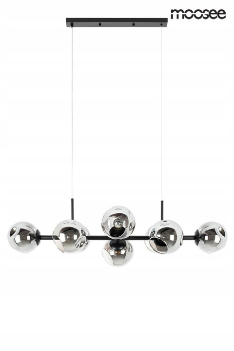LAMPA wisząca SUFITOWA ROMEO BLACK stal CZARNA klosze SZKŁO DYMIONE 8xE14 Moosee MOOSEE LAMPA wisząca SUFITOWA ROMEO BLACK stal CZARNA klosze SZKŁO DYMIONE 8xE14 Moosee MOOSEE