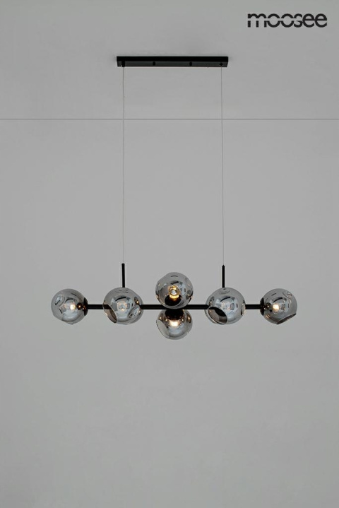 LAMPA wisząca SUFITOWA ROMEO BLACK stal CZARNA klosze SZKŁO DYMIONE 8xE14 Moosee MOOSEE LAMPA wisząca SUFITOWA ROMEO BLACK stal CZARNA klosze SZKŁO DYMIONE 8xE14 Moosee MOOSEE