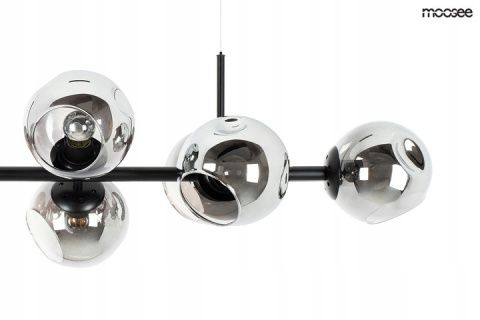 LAMPA wisząca SUFITOWA ROMEO BLACK stal CZARNA klosze SZKŁO DYMIONE 8xE14 Moosee MOOSEE LAMPA wisząca SUFITOWA ROMEO BLACK stal CZARNA klosze SZKŁO DYMIONE 8xE14 Moosee MOOSEE