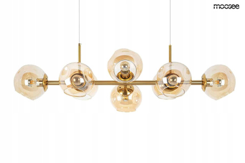 LAMPA WISZĄCA SUFITOWA ROMEO GOLD stal ZŁOTA / klosze szklane BURSZTYNOWE 8xE14 Moosee MOOSEE LAMPA WISZĄCA SUFITOWA ROMEO GOLD stal ZŁOTA / klosze szklane BURSZTYNOWE 8xE14 Moosee MOOSEE