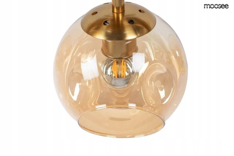 LAMPA WISZĄCA SUFITOWA ROMEO GOLD stal ZŁOTA / klosze szklane BURSZTYNOWE 8xE14 Moosee MOOSEE LAMPA WISZĄCA SUFITOWA ROMEO GOLD stal ZŁOTA / klosze szklane BURSZTYNOWE 8xE14 Moosee MOOSEE