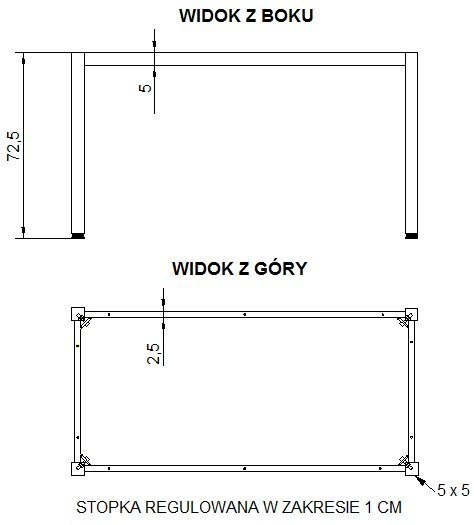 NY-A057/176/K - 176x76 cm, czarny NY-A057/176/K - 176x76 cm, czarny
