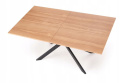 STÓŁ ROZKŁADANY LEGARTO blat MDF + okleina naturalna - DĄB NATURALNY noga stal malowana proszkowo - CZARNA 160-200x90 HALMAR STÓŁ ROZKŁADANY LEGARTO blat MDF + okleina naturalna - DĄB NATURALNY noga stal malowana proszkowo - CZARNA 160-200x90 HALMAR