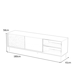 STOLIK RTV BULLET RTV-1 180 cm PŁYTA LAMINOWANA czarny, nogi: METAL ZŁOTY HALMAR