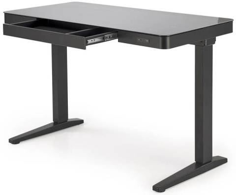 BIURKO B52 z funkcją REGULACJI WYSOKOŚCI CZARNE EKRAN DOTYKOWY PORT USB ŁADOWANIE BEZPRZEWODOWE HALMAR SZKŁO STAL MALOWANA BIURKO B52 z funkcją REGULACJI WYSOKOŚCI CZARNE EKRAN DOTYKOWY PORT USB ŁADOWANIE BEZPRZEWODOWE HALMAR SZKŁO STAL MALOWANA