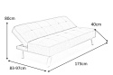 SOFA KANAPA ROZKŁADANA CARLITO TAPICERKA TKANINA BEŻOWA NOGI STAL CHROMOWANA HALMAR SOFA KANAPA ROZKŁADANA CARLITO TAPICERKA TKANINA BEŻOWA NOGI STAL CHROMOWANA HALMAR