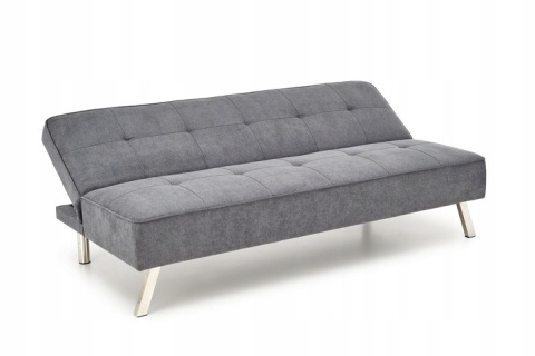 SOFA KANAPA ROZKŁADANA CARLITO TKANINA POPIELATA HALMAR STAL CHROMOWANA SOFA KANAPA ROZKŁADANA CARLITO TKANINA POPIELATA HALMAR STAL CHROMOWANA