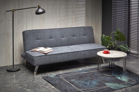 SOFA KANAPA ROZKŁADANA CARLITO TKANINA POPIELATA HALMAR STAL CHROMOWANA SOFA KANAPA ROZKŁADANA CARLITO TKANINA POPIELATA HALMAR STAL CHROMOWANA