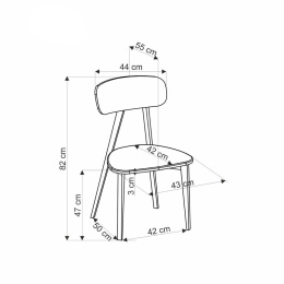 Halmar HYLO krzesło popiel / tap: SERTA 12 drewno, MDF, tkanina