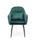 Halmar K464 krzesło ciemny zielony, tkanina - velvet / stal malowana proszkowo Halmar K464 krzesło ciemny zielony, tkanina - velvet / stal malowana proszkowo