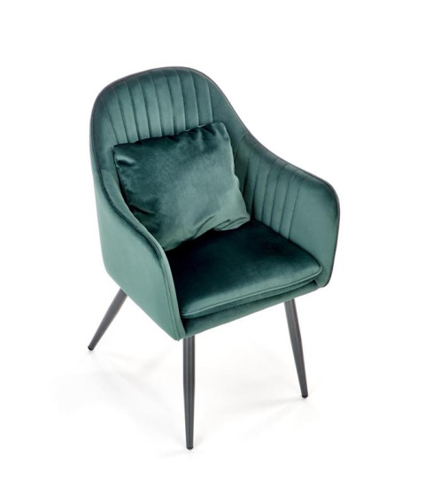 Halmar K464 krzesło ciemny zielony, tkanina - velvet / stal malowana proszkowo Halmar K464 krzesło ciemny zielony, tkanina - velvet / stal malowana proszkowo