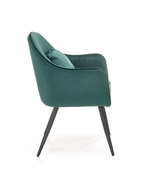 Halmar K464 krzesło ciemny zielony, tkanina - velvet / stal malowana proszkowo Halmar K464 krzesło ciemny zielony, tkanina - velvet / stal malowana proszkowo