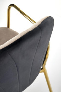Halmar K500 krzesło beżowy / czarny, materiał: tkanina - velvet / stelaż złoty Halmar K500 krzesło beżowy / czarny, materiał: tkanina - velvet / stelaż złoty