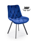 Halmar K519 krzesło granatowy, funkcja obracania, tkanina - velvet / stal malowana proszkowo Halmar K519 krzesło granatowy, funkcja obracania, tkanina - velvet / stal malowana proszkowo