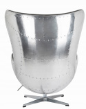 FOTEL OBROTOWY Z FUNKCJĄ BUJANIA EGG AVIATOR PU EKOSKÓRA CZARNY TYŁ FOTELA METALOWY King Home FOTEL OBROTOWY Z FUNKCJĄ BUJANIA EGG AVIATOR PU EKOSKÓRA CZARNY TYŁ FOTELA METALOWY King Home