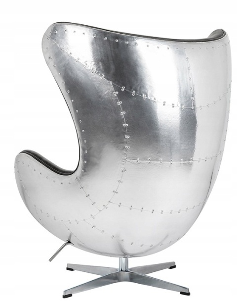 FOTEL OBROTOWY Z FUNKCJĄ BUJANIA EGG AVIATOR PU EKOSKÓRA CZARNY TYŁ FOTELA METALOWY King Home FOTEL OBROTOWY Z FUNKCJĄ BUJANIA EGG AVIATOR PU EKOSKÓRA CZARNY TYŁ FOTELA METALOWY King Home