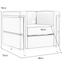 FOTEL WYPOCZYNKOWY SOFT LC2 włoska skóra naturalna - CZARNY CHROM metal King Home FOTEL WYPOCZYNKOWY SOFT LC2 włoska skóra naturalna - CZARNY CHROM metal King Home