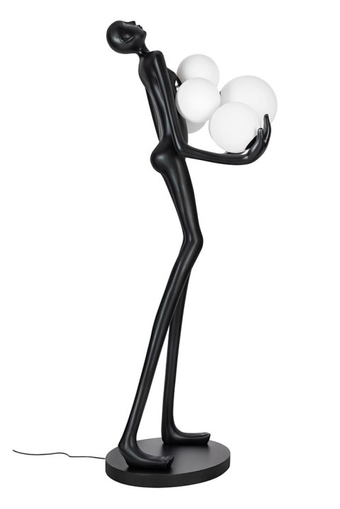 LAMPA PODŁOGOWA CZARNA HUMAN PREMIUM - włókno szklane KLOSZE BIAŁE szkło E27 King Home MOOSEE LAMPA PODŁOGOWA CZARNA HUMAN PREMIUM - włókno szklane KLOSZE BIAŁE szkło E27 King Home MOOSEE