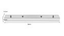 PODSUFITKA prostokątna CHROM 44 cm x 5,5 cm King Home NA DWIE LAMPY PODSUFITKA prostokątna CHROM 44 cm x 5,5 cm King Home NA DWIE LAMPY