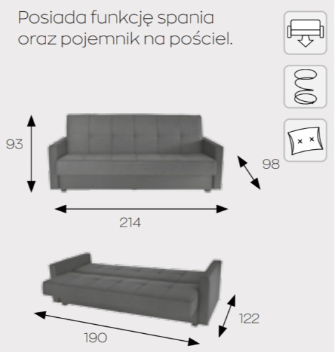 Markos Kanapa / Wersalka / Sofa LED Markos Kanapa / Wersalka / Sofa LED