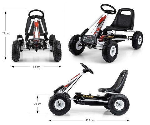 Milly Mally Milly Mally Gokart na pedały Thor White Milly Mally Milly Mally Gokart na pedały Thor White