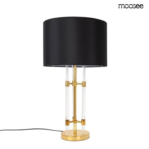 LAMPA STOŁOWA BIURKOWA NOCNA MOXY METALOWA ZŁOTA / CZARNY KLOSZ TKANINA E27 Moosee MOOSEE LAMPA STOŁOWA BIURKOWA NOCNA MOXY METALOWA ZŁOTA / CZARNY KLOSZ TKANINA E27 Moosee MOOSEE