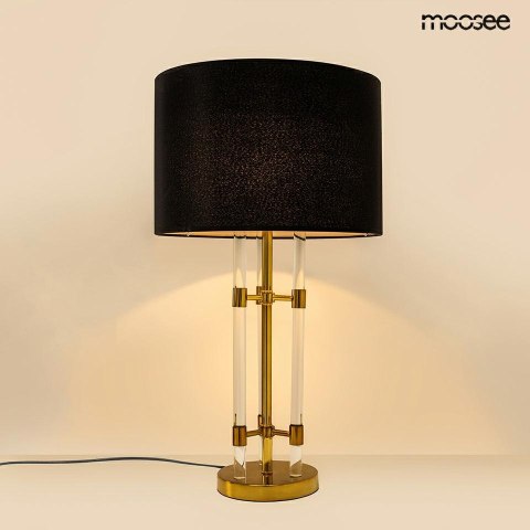 LAMPA STOŁOWA BIURKOWA NOCNA MOXY METALOWA ZŁOTA / CZARNY KLOSZ TKANINA E27 Moosee MOOSEE LAMPA STOŁOWA BIURKOWA NOCNA MOXY METALOWA ZŁOTA / CZARNY KLOSZ TKANINA E27 Moosee MOOSEE