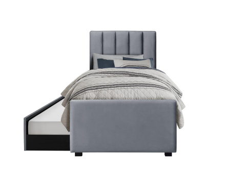 ŁÓŻKO DWUOSOBOWE DWUPOZIOMOWE RUSSO 90 cm POPIELATE VELVET HALMAR WYSUWANY DOLNY MATERAC ŁÓŻKO DWUOSOBOWE DWUPOZIOMOWE RUSSO 90 cm POPIELATE VELVET HALMAR WYSUWANY DOLNY MATERAC