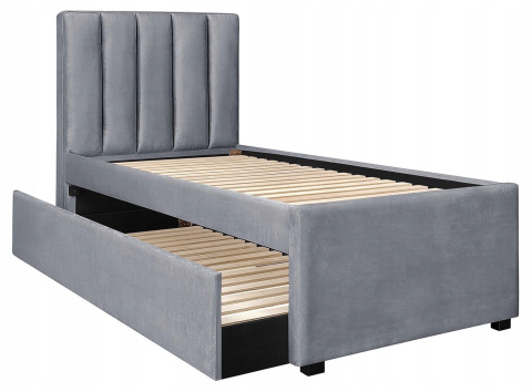 ŁÓŻKO DWUOSOBOWE DWUPOZIOMOWE RUSSO 90 cm POPIELATE VELVET HALMAR WYSUWANY DOLNY MATERAC ŁÓŻKO DWUOSOBOWE DWUPOZIOMOWE RUSSO 90 cm POPIELATE VELVET HALMAR WYSUWANY DOLNY MATERAC