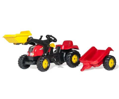 Rolly Toys Rolly Toys 023127 Traktor Rolly Kid z łyżka i przyczepa Czerwony