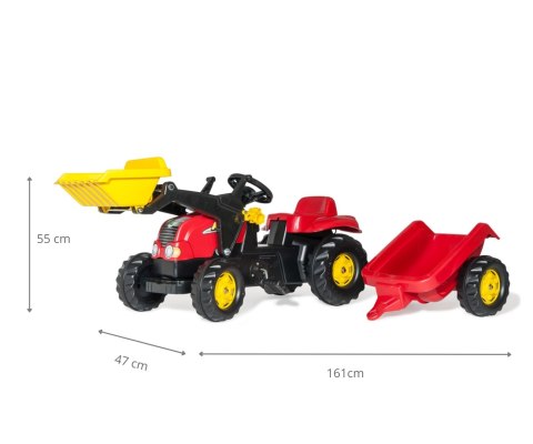 Rolly Toys Rolly Toys 023127 Traktor Rolly Kid z łyżka i przyczepa Czerwony Rolly Toys Rolly Toys 023127 Traktor Rolly Kid z łyżka i przyczepa Czerwony