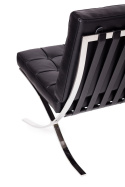 SOFA DWUOSOBOWA BARCELON - ekoskóra CZARNA stal polerowana Modesto Design MODESTO SOFA DWUOSOBOWA BARCELON - ekoskóra CZARNA stal polerowana Modesto Design MODESTO