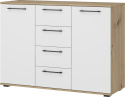 KOMODA SZEROKA SZUFLADY DRZWI FLEX system szaf modułowych HALMAR - KOMODA KM-2 DĄB ARTISAN / BIAŁY PŁYTA LAMINOWANA KOMODA SZEROKA SZUFLADY DRZWI FLEX system szaf modułowych HALMAR - KOMODA KM-2 DĄB ARTISAN / BIAŁY PŁYTA LAMINOWANA