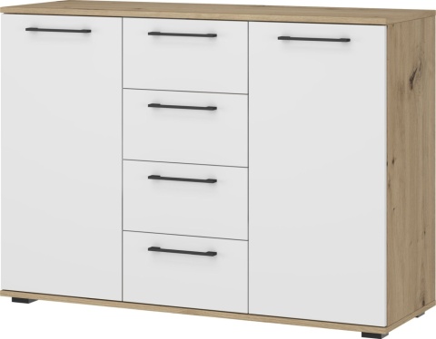 KOMODA SZEROKA SZUFLADY DRZWI FLEX system szaf modułowych HALMAR - KOMODA KM-2 DĄB ARTISAN / BIAŁY PŁYTA LAMINOWANA KOMODA SZEROKA SZUFLADY DRZWI FLEX system szaf modułowych HALMAR - KOMODA KM-2 DĄB ARTISAN / BIAŁY PŁYTA LAMINOWANA