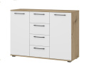 KOMODA SZEROKA SZUFLADY DRZWI FLEX system szaf modułowych HALMAR - KOMODA KM-2 DĄB ARTISAN / BIAŁY PŁYTA LAMINOWANA KOMODA SZEROKA SZUFLADY DRZWI FLEX system szaf modułowych HALMAR - KOMODA KM-2 DĄB ARTISAN / BIAŁY PŁYTA LAMINOWANA