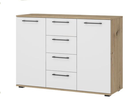 KOMODA SZEROKA SZUFLADY DRZWI FLEX system szaf modułowych HALMAR - KOMODA KM-2 DĄB ARTISAN / BIAŁY PŁYTA LAMINOWANA KOMODA SZEROKA SZUFLADY DRZWI FLEX system szaf modułowych HALMAR - KOMODA KM-2 DĄB ARTISAN / BIAŁY PŁYTA LAMINOWANA