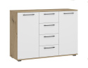 KOMODA SZEROKA SZUFLADY DRZWI FLEX system szaf modułowych HALMAR - KOMODA KM-2 DĄB ARTISAN / BIAŁY PŁYTA LAMINOWANA KOMODA SZEROKA SZUFLADY DRZWI FLEX system szaf modułowych HALMAR - KOMODA KM-2 DĄB ARTISAN / BIAŁY PŁYTA LAMINOWANA
