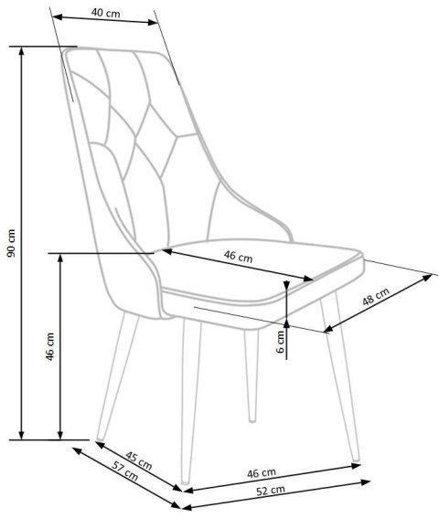 Halmar K365 krzesło c. zielony, materiał: tkanina velvet / stal malowana proszkowo Halmar K365 krzesło c. zielony, materiał: tkanina velvet / stal malowana proszkowo