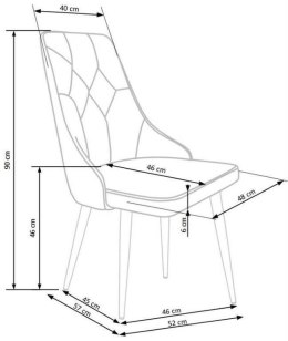 Halmar K365 krzesło czarny, materiał: tkanina velvet / stal malowana proszkowo
