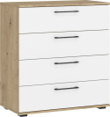 KOMODA Z SZUFLADAMI FLEX system szaf modułowych - KOMODA KM-1 DĄB ARTISAN / BIAŁY HALMAR PŁYTA LAMINOWANA KOMODA Z SZUFLADAMI FLEX system szaf modułowych - KOMODA KM-1 DĄB ARTISAN / BIAŁY HALMAR PŁYTA LAMINOWANA