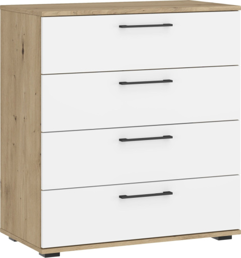 KOMODA Z SZUFLADAMI FLEX system szaf modułowych - KOMODA KM-1 DĄB ARTISAN / BIAŁY HALMAR PŁYTA LAMINOWANA KOMODA Z SZUFLADAMI FLEX system szaf modułowych - KOMODA KM-1 DĄB ARTISAN / BIAŁY HALMAR PŁYTA LAMINOWANA