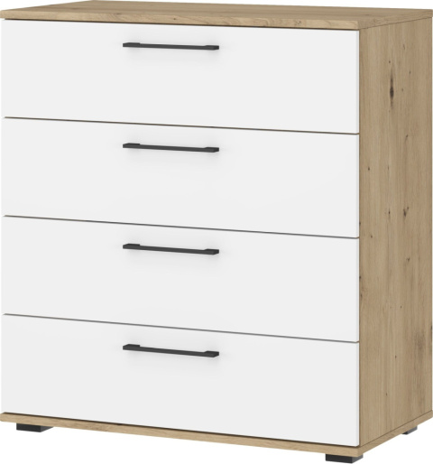 KOMODA Z SZUFLADAMI FLEX system szaf modułowych - KOMODA KM-1 DĄB ARTISAN / BIAŁY HALMAR PŁYTA LAMINOWANA KOMODA Z SZUFLADAMI FLEX system szaf modułowych - KOMODA KM-1 DĄB ARTISAN / BIAŁY HALMAR PŁYTA LAMINOWANA
