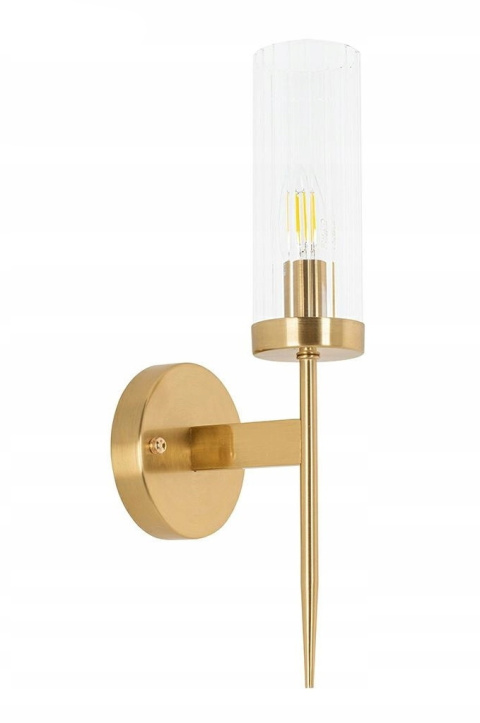 LAMPA ŚCIENNA KINKIET TORCH stal ZŁOTA kryształ BEZBARWNY E14 King Home LAMPA ŚCIENNA KINKIET TORCH stal ZŁOTA kryształ BEZBARWNY E14 King Home
