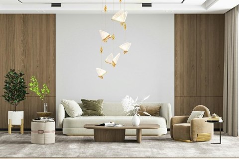 King Home Lampa wisząca BUTTERFLY DISC 5 złota King Home Lampa wisząca BUTTERFLY DISC 5 złota