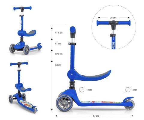 Milly Mally Milly Mally Scooter Fuzzy Blue Milly Mally Milly Mally Scooter Fuzzy Blue