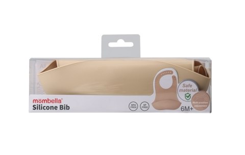 Mombella Mombella Silikonowy Śliniak z Kieszonką 3D Light Brown Mombella Mombella Silikonowy Śliniak z Kieszonką 3D Light Brown