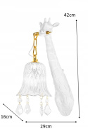LAMPA ścienna KINKIET GIRAFFE E27 BIAŁA ŻYWICA STAL ZŁOTA SZKŁO PRZEZROCZYSTE Moosee MOOSEE LAMPA ścienna KINKIET GIRAFFE E27 BIAŁA ŻYWICA STAL ZŁOTA SZKŁO PRZEZROCZYSTE Moosee MOOSEE