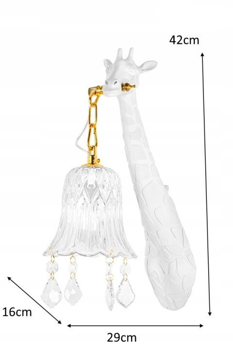 LAMPA ścienna KINKIET GIRAFFE E27 BIAŁA ŻYWICA STAL ZŁOTA SZKŁO PRZEZROCZYSTE Moosee MOOSEE LAMPA ścienna KINKIET GIRAFFE E27 BIAŁA ŻYWICA STAL ZŁOTA SZKŁO PRZEZROCZYSTE Moosee MOOSEE