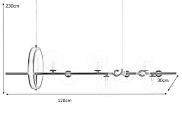 LAMPA WISZĄCA ALURE LINE 120 LED + 10xG9 Moosee MOOSEE CZARNA METAL KLOSZE PRZEZROCZYSTE
